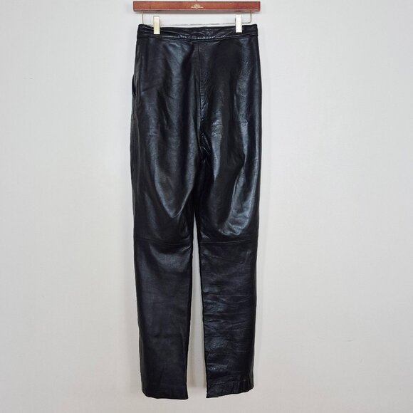 Vintage Buttery Soft Genuine Leather High Waisted Pants Made in Canada - Picture 4 of 9